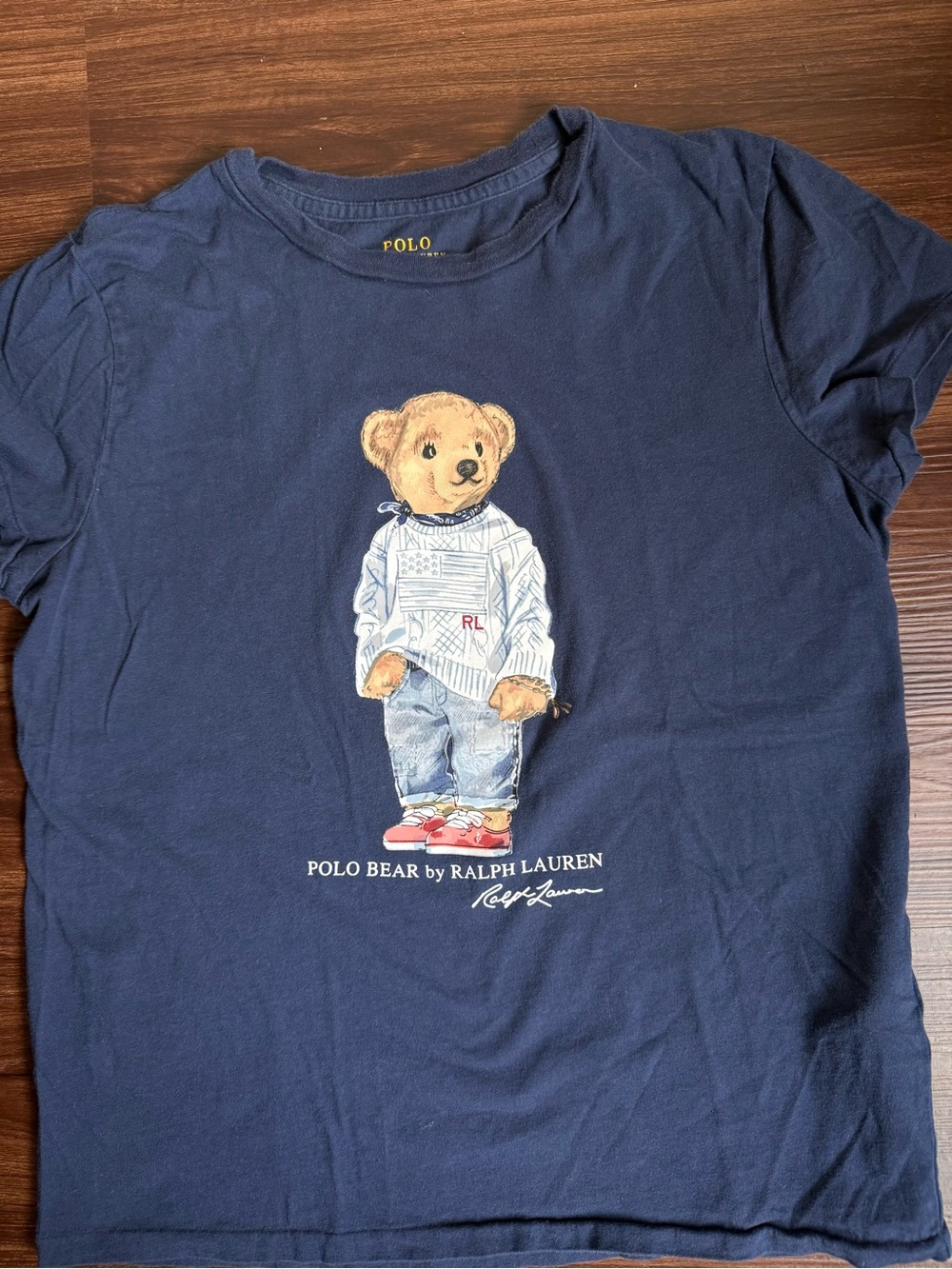 Ralph Lauren Navy Polo Bear Graphic Tee